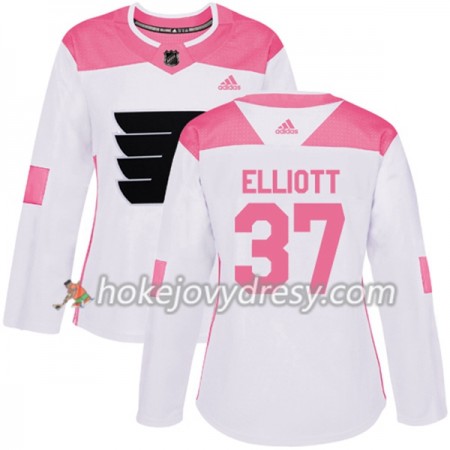 Dámské Hokejový Dres Philadelphia Flyers Brian Elliott 37 Bílá 2017-2018 Adidas Růžová Fashion Authentic